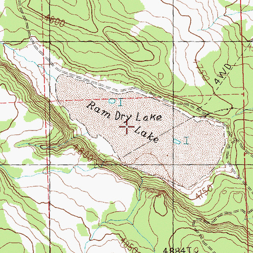 Topographic Map of Ram Lake, OR