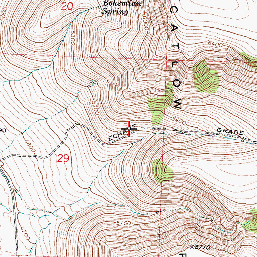 Topographic Map of Echart Grade, OR
