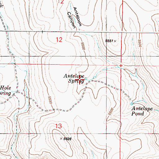 Topographic Map of Antelope Spring, OR