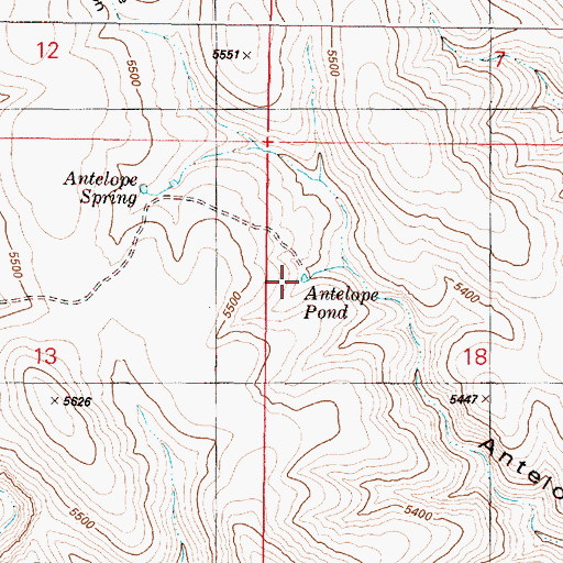 Topographic Map of Antelope Pond, OR
