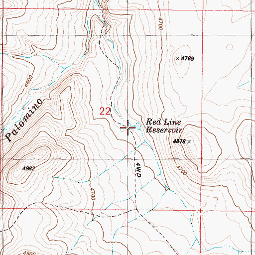 Topographic Map of Red Line Reservoir, OR