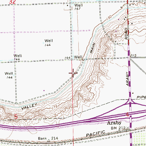 Topographic Map of South Gila Valley Main Canal, AZ