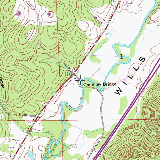 Topographic Map of Chumley Bridge, AL