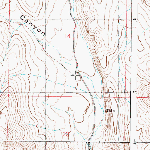 Topographic Map of Bone Canyon, OR