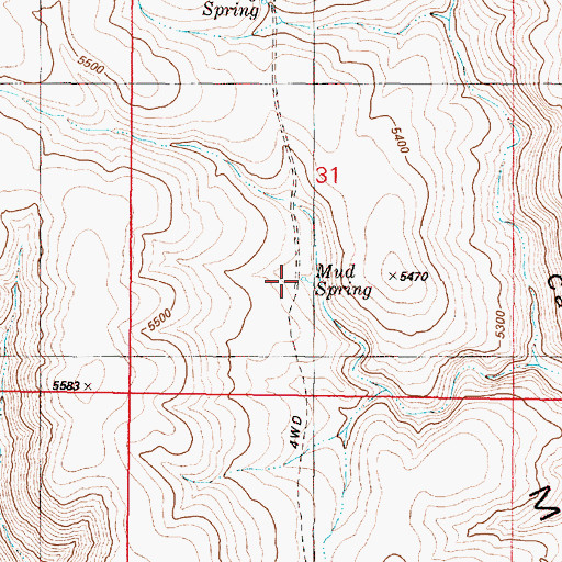 Topographic Map of Mud Spring, OR