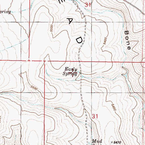 Topographic Map of Early Spring, OR
