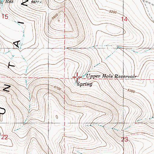 Topographic Map of Upper Hole Reservoir, OR