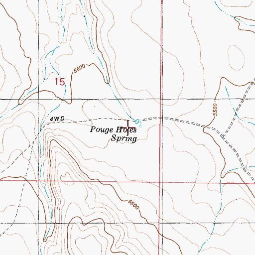 Topographic Map of Pouge Holes Spring, OR