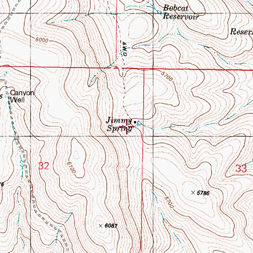 Topographic Map of Jimmy Spring, OR