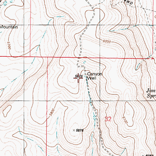 Topographic Map of Canyon Well, OR