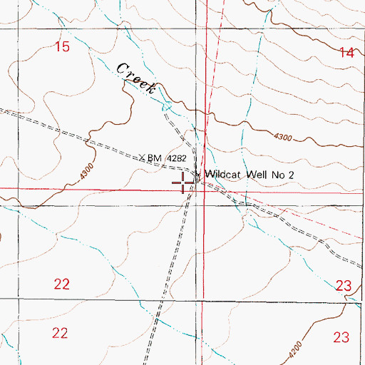 Topographic Map of Wildcat Well Number Two, OR