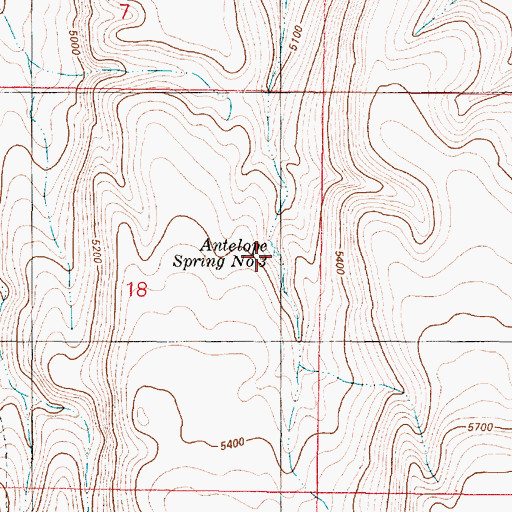 Topographic Map of Antelope Spring Number Three, OR