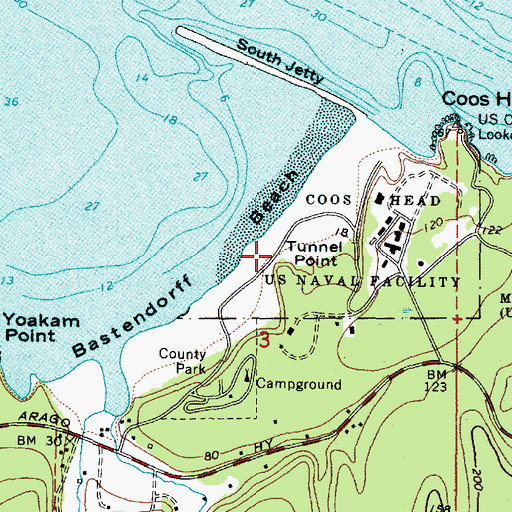 Topographic Map of Tunnel Point, OR