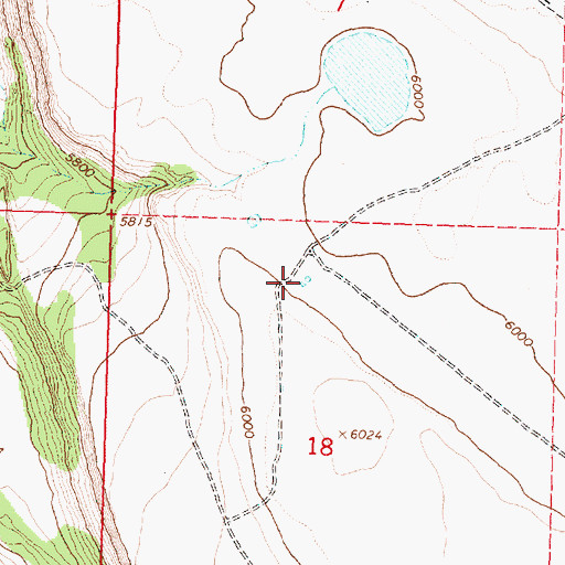 Topographic Map of Handle Reservoir, OR