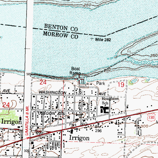 Topographic Map of Marine Park, OR