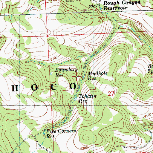 Topographic Map of Mudhole Reservoir, OR
