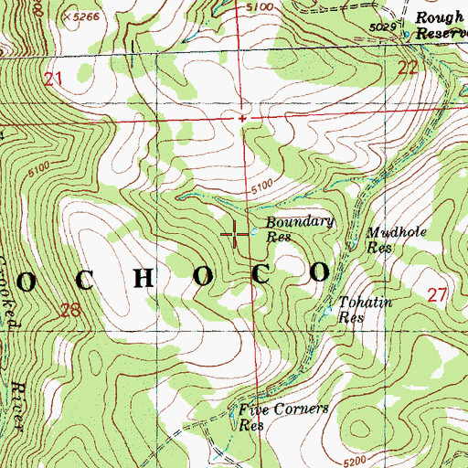 Topographic Map of Boundary Reservoir, OR