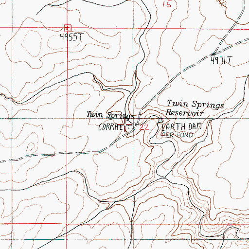Topographic Map of Twin Springs, OR
