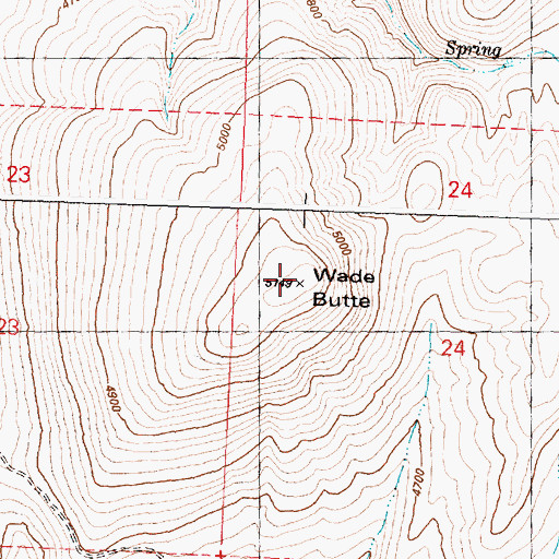 Topographic Map of Wade Butte, OR
