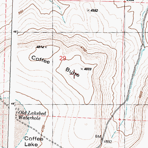 Topographic Map of Coffee Butte, OR