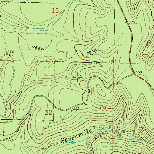 Topographic Map of Rose Mine, OR