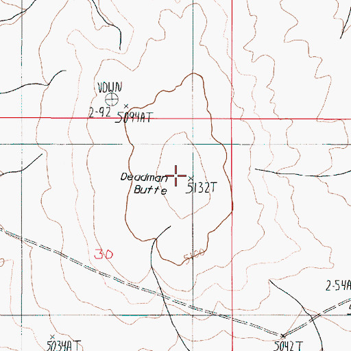 Topographic Map of Deadman Butte, OR