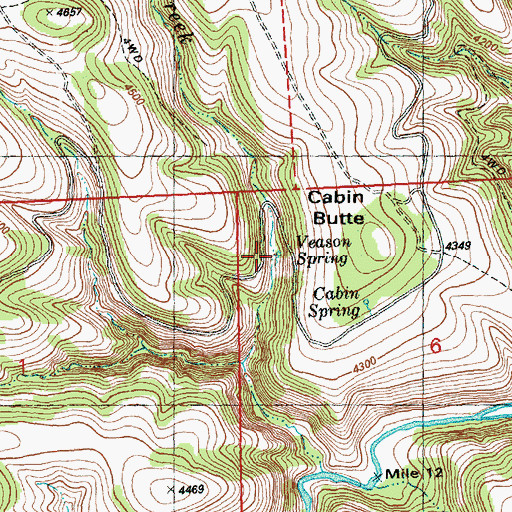 Topographic Map of Veason Spring, OR