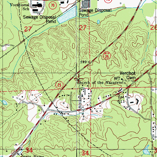 Topographic Map of Church of the Nazareth, AL