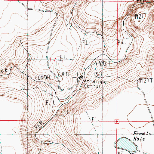 Topographic Map of Antelope Corral, OR