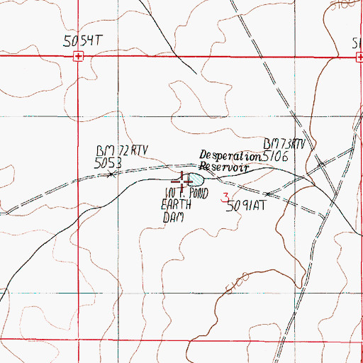 Topographic Map of Desperation Reservoir, OR