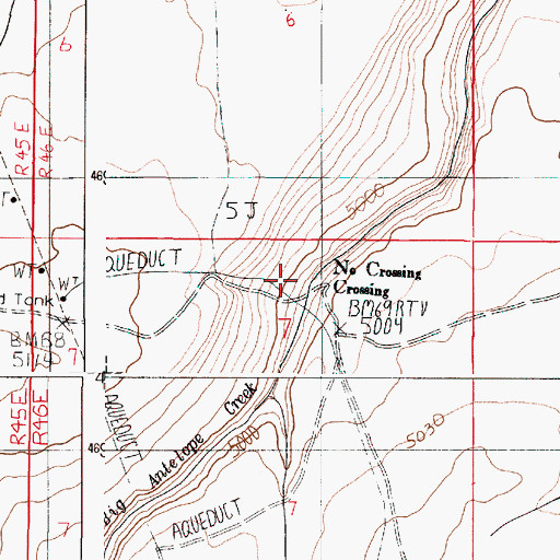 Topographic Map of No Crossing Crossing, OR
