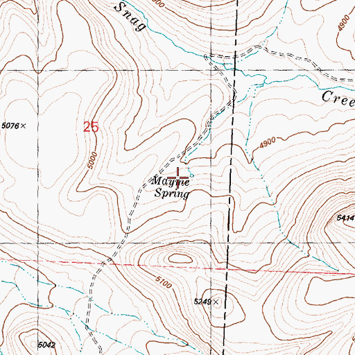 Topographic Map of Mayme Spring, OR