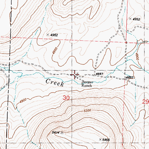 Topographic Map of Berger Ranch, OR