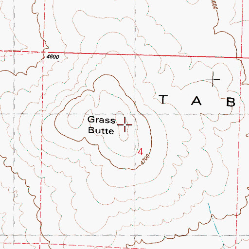 Topographic Map of Grass Butte ck rcd data, OR