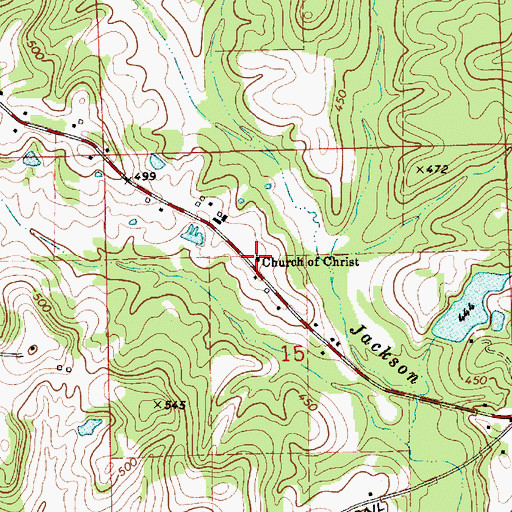 Topographic Map of Church of Christ, AL