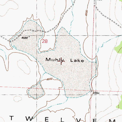Topographic Map of Muhly Lake, OR