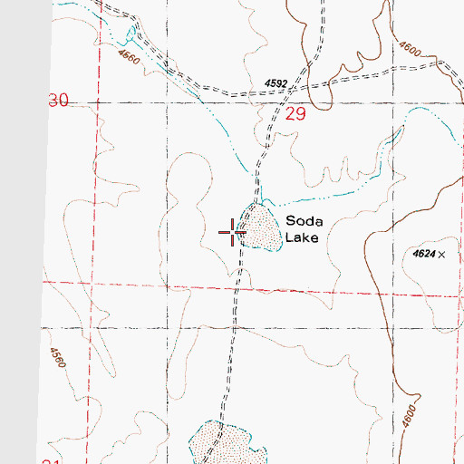 Topographic Map of Soda Lake, OR