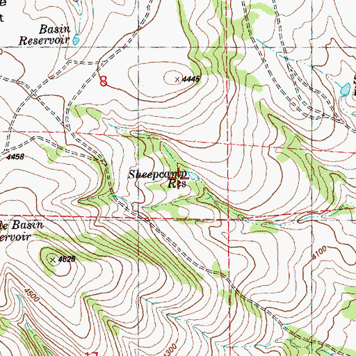 Topographic Map of Sheepcamp Reservoir, OR