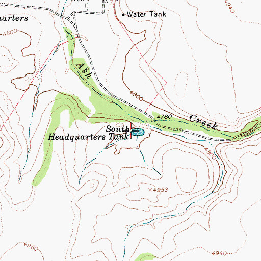 Topographic Map of South Headquarters Tank, AZ