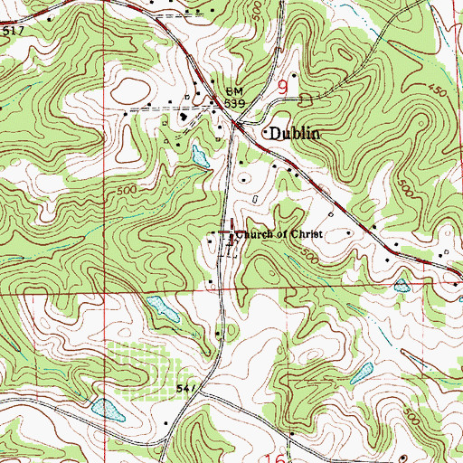 Topographic Map of Church of Christ, AL