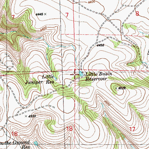 Topographic Map of Little Basin Reservoir, OR