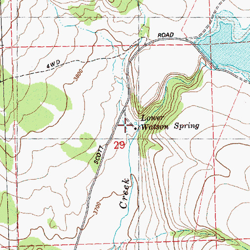 Topographic Map of Lower Watson Spring, OR