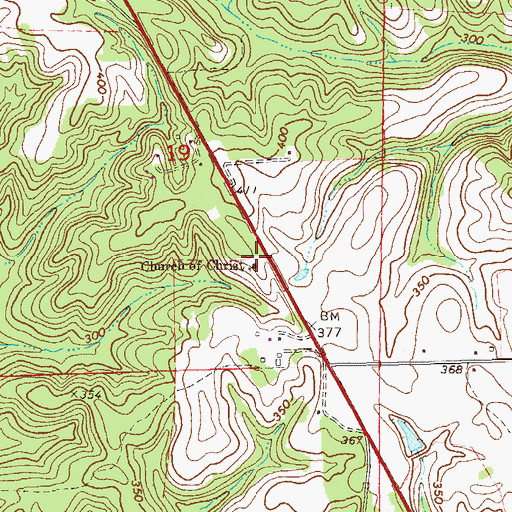 Topographic Map of Church of Christ, AL