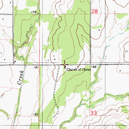 Topographic Map of Church of Christ, AL