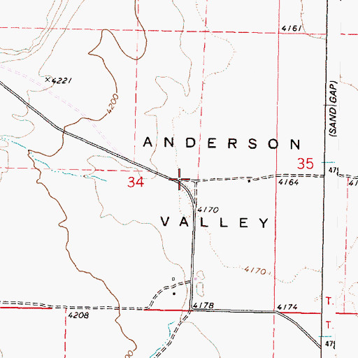 Topographic Map of Anderson (historical), OR