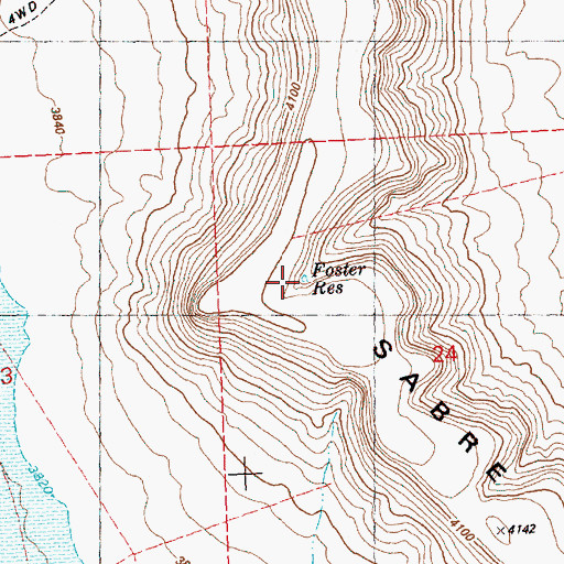 Topographic Map of Foster Reservoir, OR