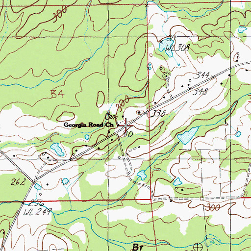 Topographic Map of Church of Christ, AL