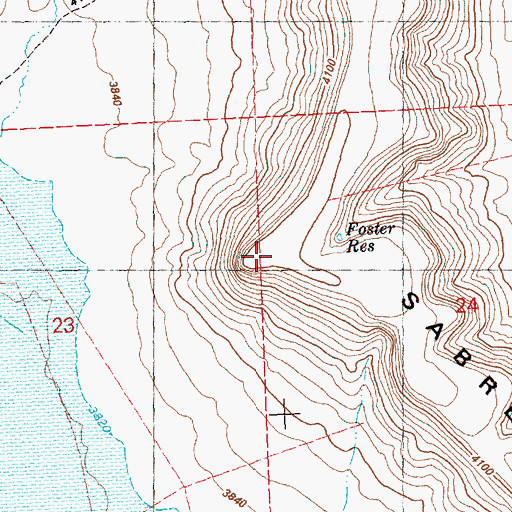 Topographic Map of Sabre Ridge, OR