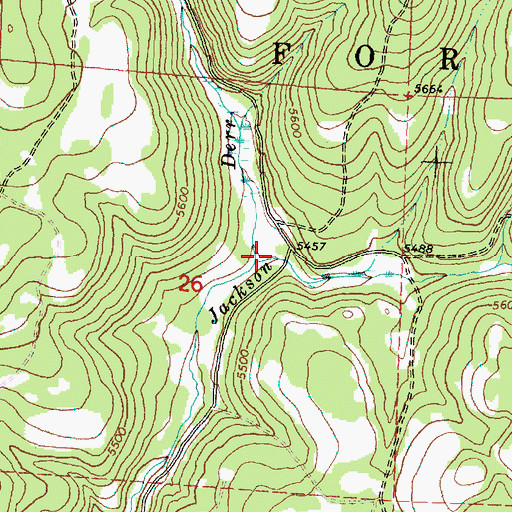 Topographic Map of Derr Creek, OR