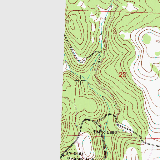 Topographic Map of Cabbage Creek, OR